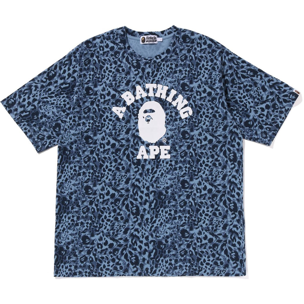 WILD LEOPARD PATTERN COLLEGE RELAXED FIT TEE MENS