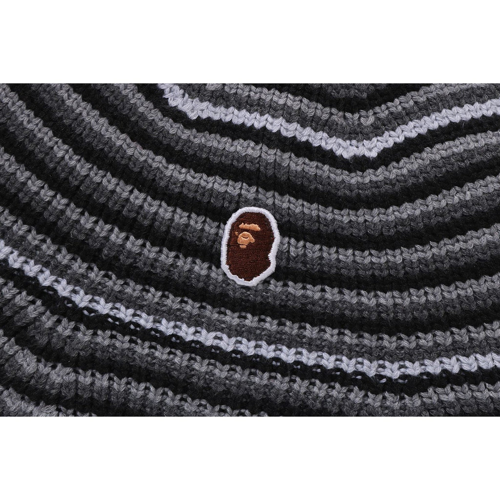 APE HEAD ONE POINT STRIPE KNIT HAT MENS