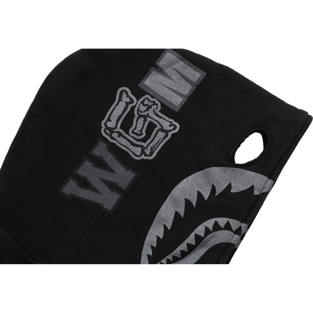 SKELETON SHARK HEAVY WASHED CROPPED FIT FULL ZIP HOODIE MENS